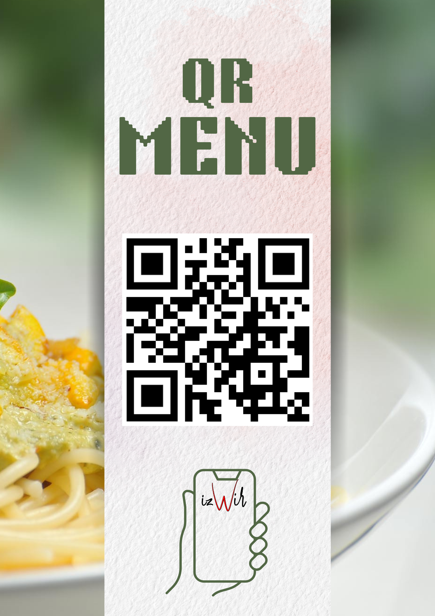 QR Menü Etiketi - Dikey Menü 2