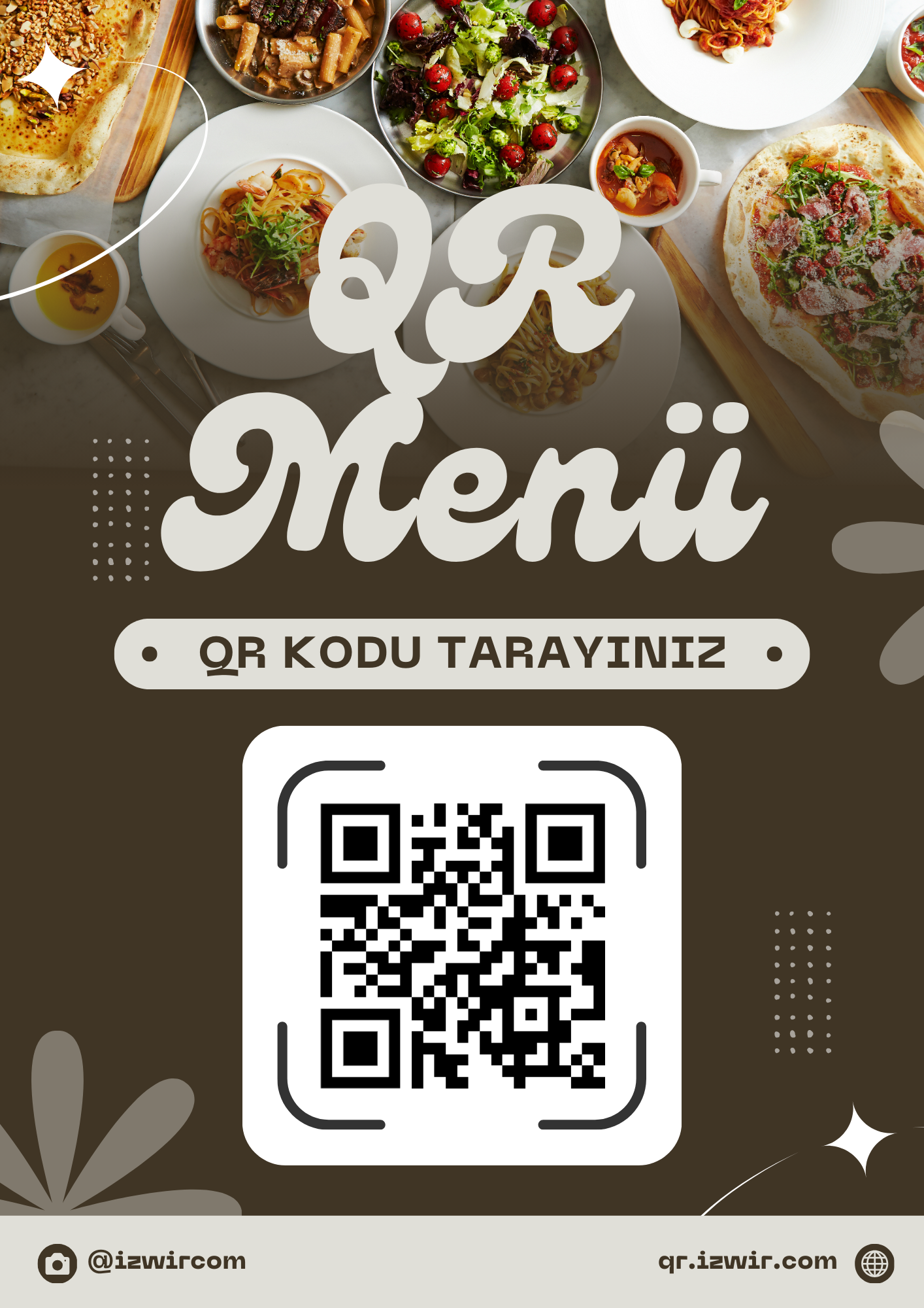 QR Menü Etiketi - Dikey Menü 3