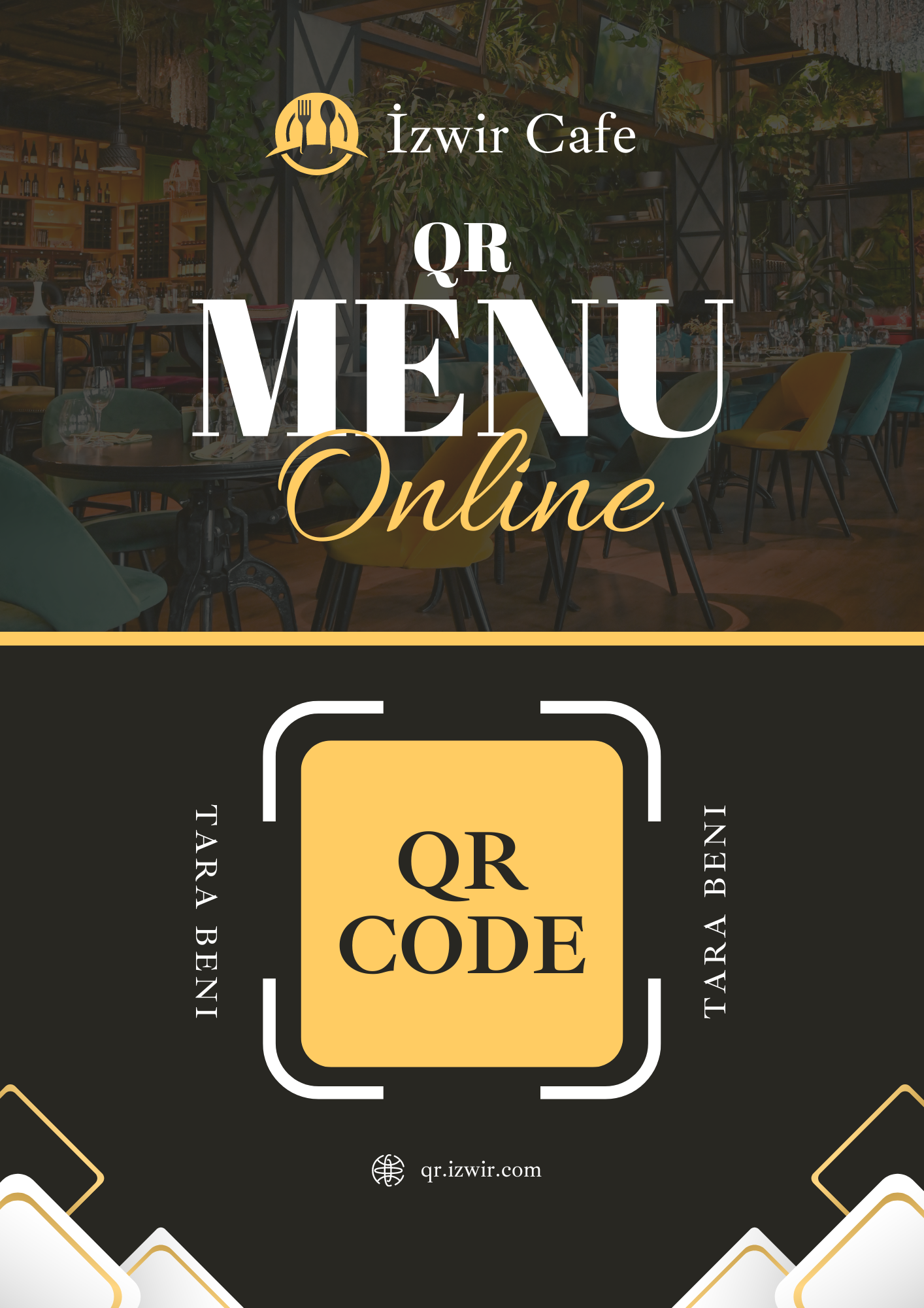 QR Menü Etiketi - Dikey Menü